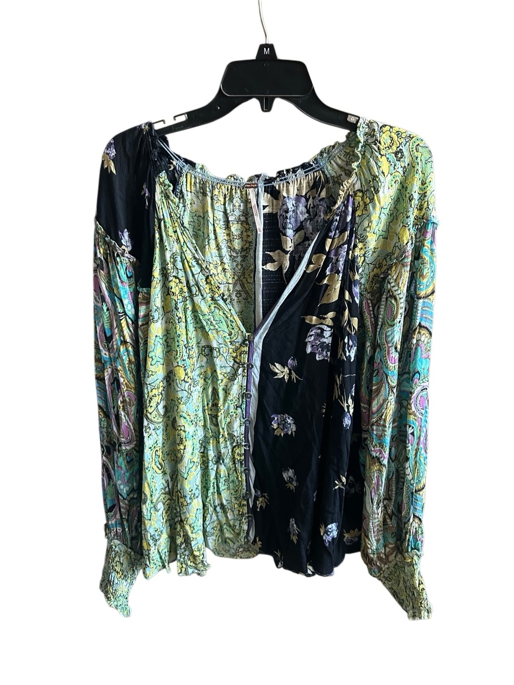 Free People Gemini Blouse in Dark Knight Combo. Size.XL - Picture 4 of 10